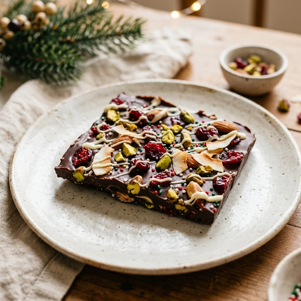 No Bake Vegan Christmas Bark - 10 Minutes