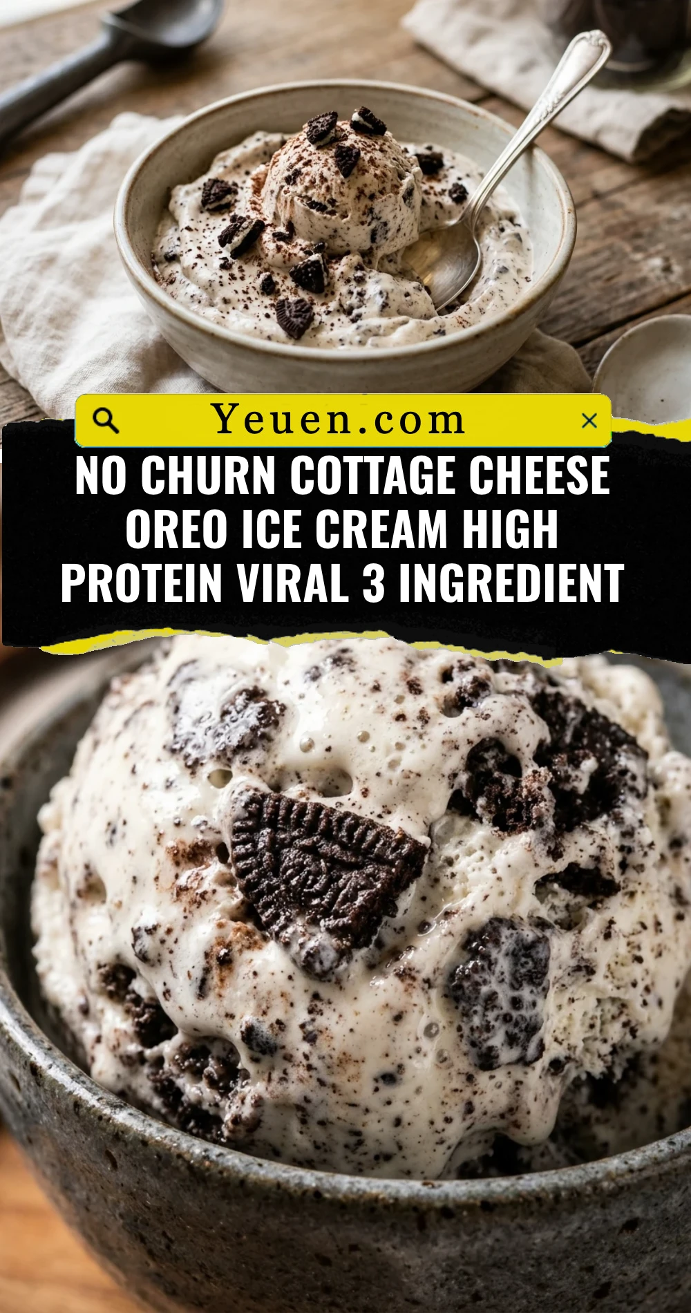 No Churn Cottage Cheese Oreo Ice Cream High Protein Viral 3 Ingredient