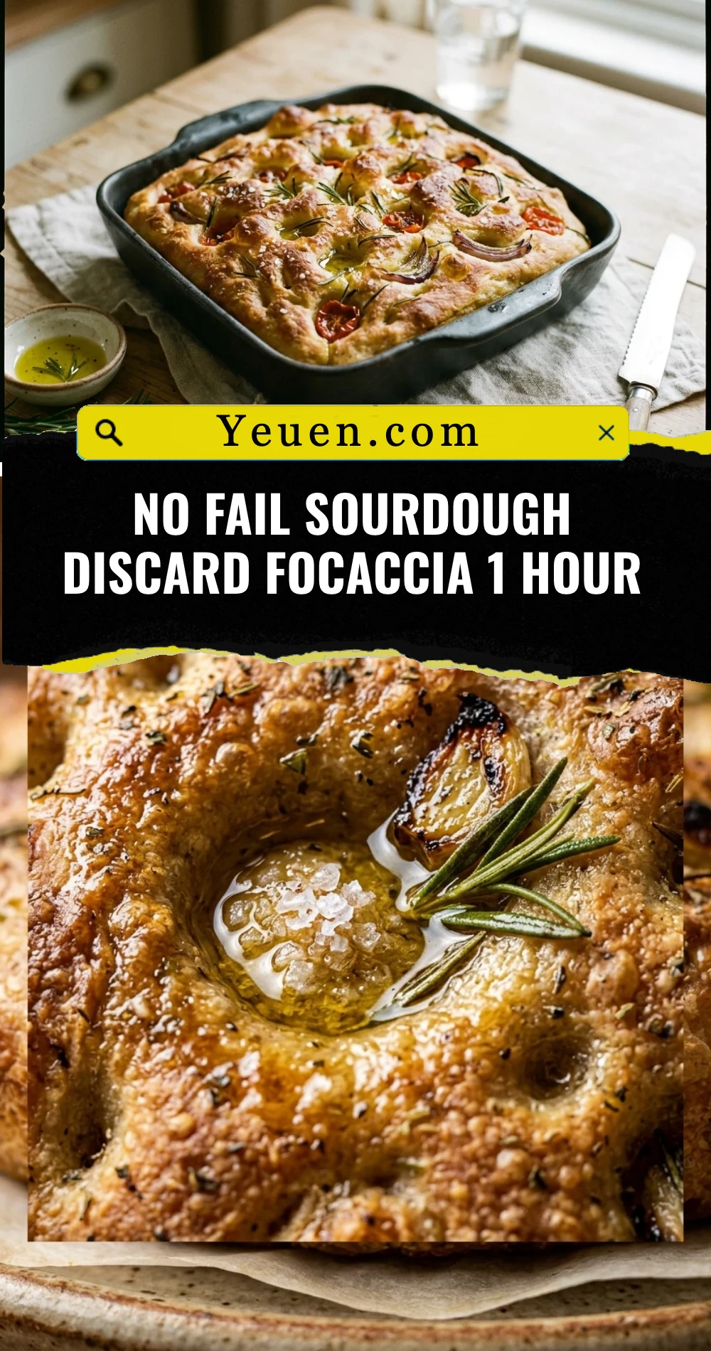 No Fail Sourdough Discard Focaccia 1 Hour