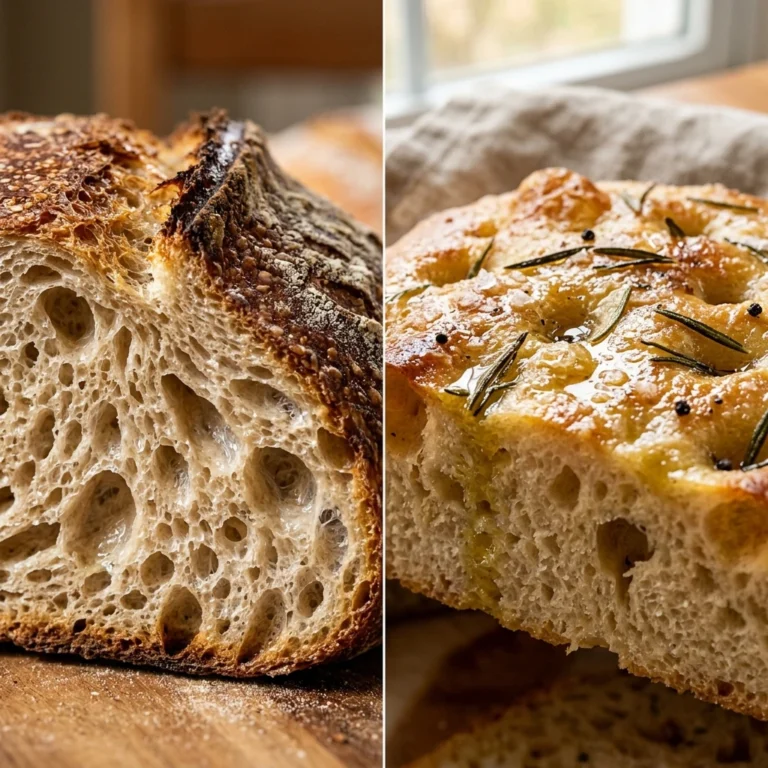 No Knead Sourdough Bread vs Focaccia Easy