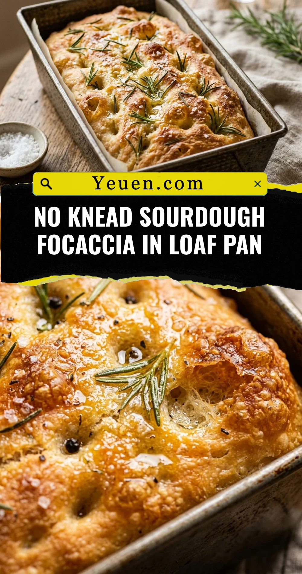 No Knead Sourdough Focaccia In Loaf Pan