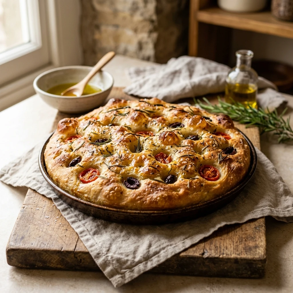 No Knead Sourdough Focaccia Overnight Easy