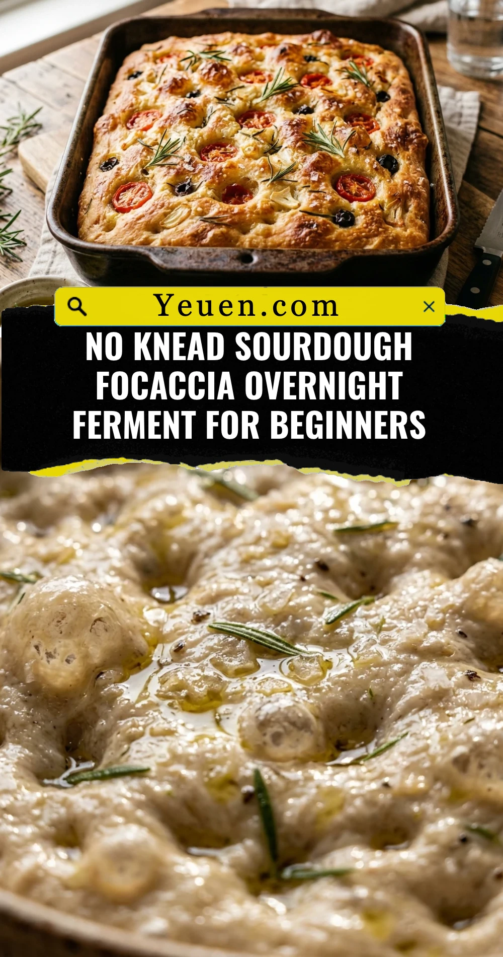 No Knead Sourdough Focaccia Overnight Ferment For Beginners