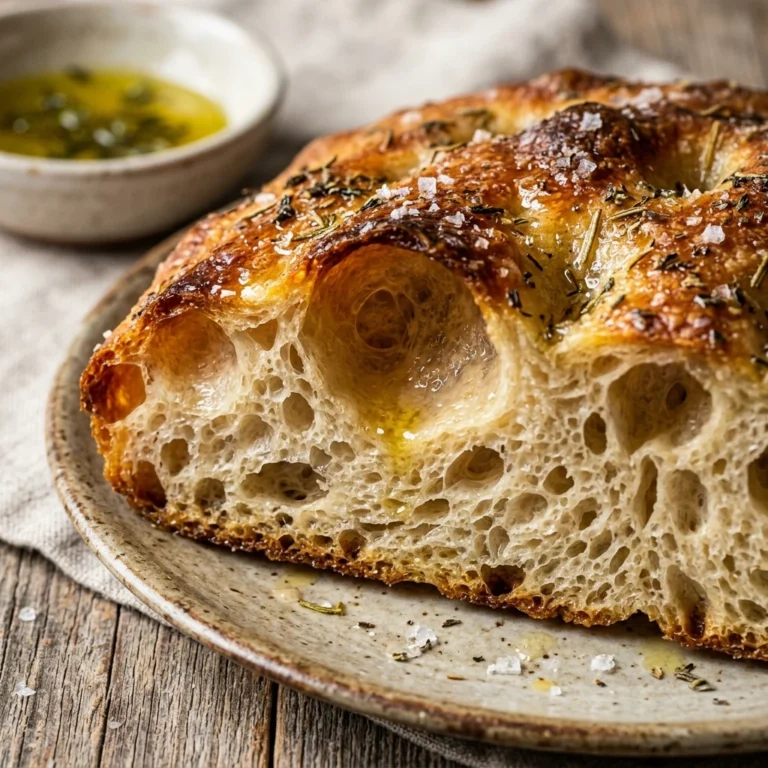No Knead Sourdough Focaccia With Big Bubbles Jiggly ASMR