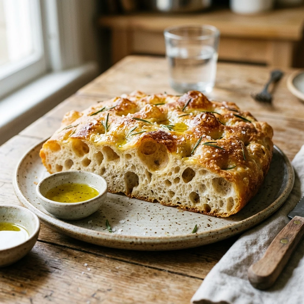 No Knead Sourdough Focaccia With Big Bubbles Jiggly ASMR