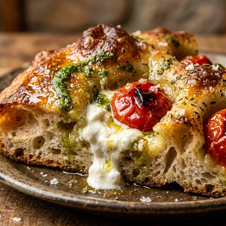 No Knead Sourdough Focaccia With Burrata And Tomatoes ASMR