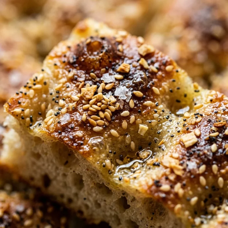 No Knead Sourdough Focaccia With Everything Bagel Seasoning