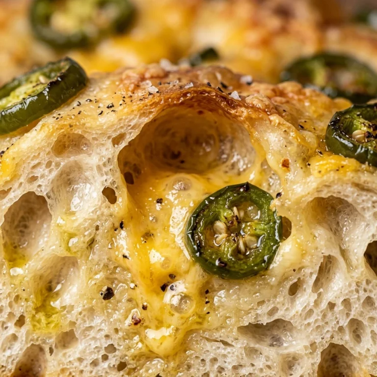 No Knead Sourdough Focaccia With Jalapeno And Cheddar Jiggly