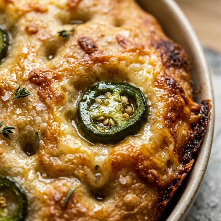 No Knead Sourdough Focaccia With Jalapeno And Cheddar Jiggly