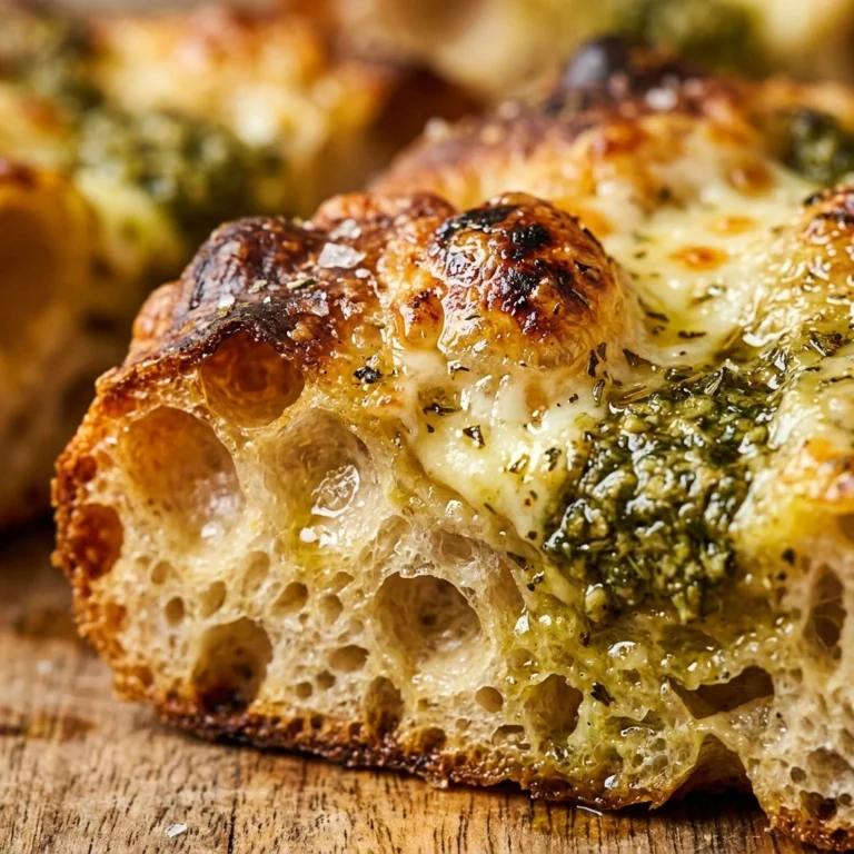 No Knead Sourdough Focaccia With Pesto And Mozzarella Bubbly
