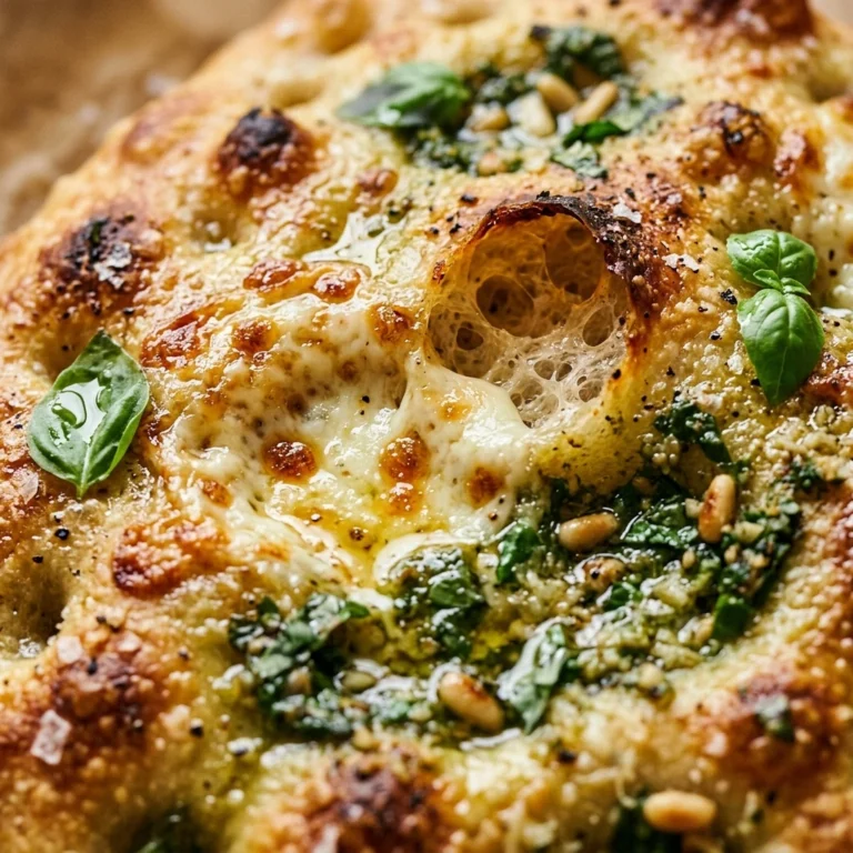 No Knead Sourdough Focaccia With Pesto And Mozzarella Bubbly