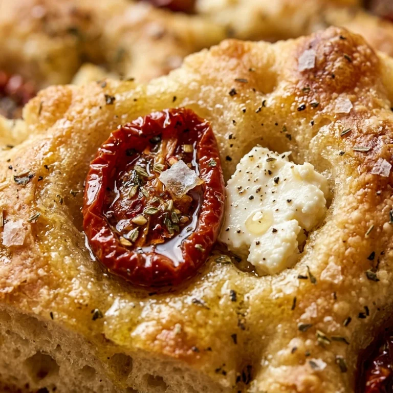 No Knead Sourdough Focaccia With Sun Dried Tomatoes And Feta