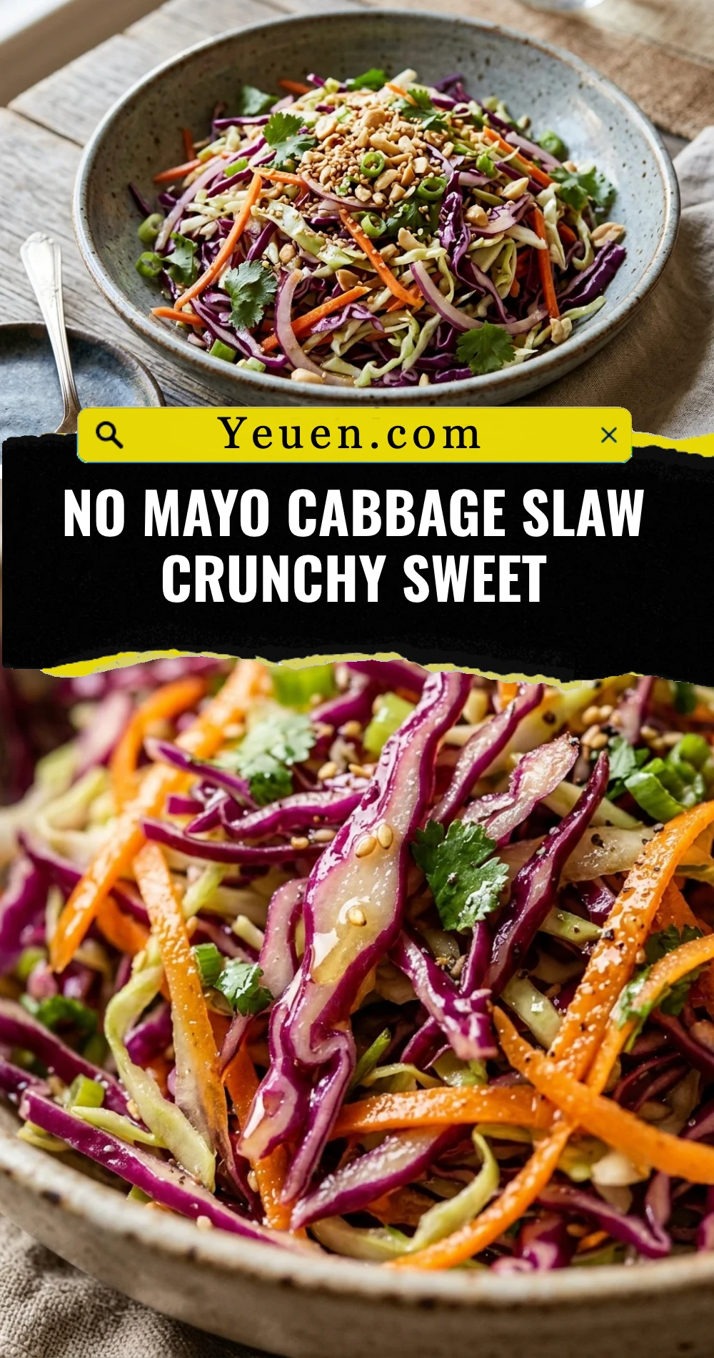 No Mayo Cabbage Slaw Crunchy Sweet