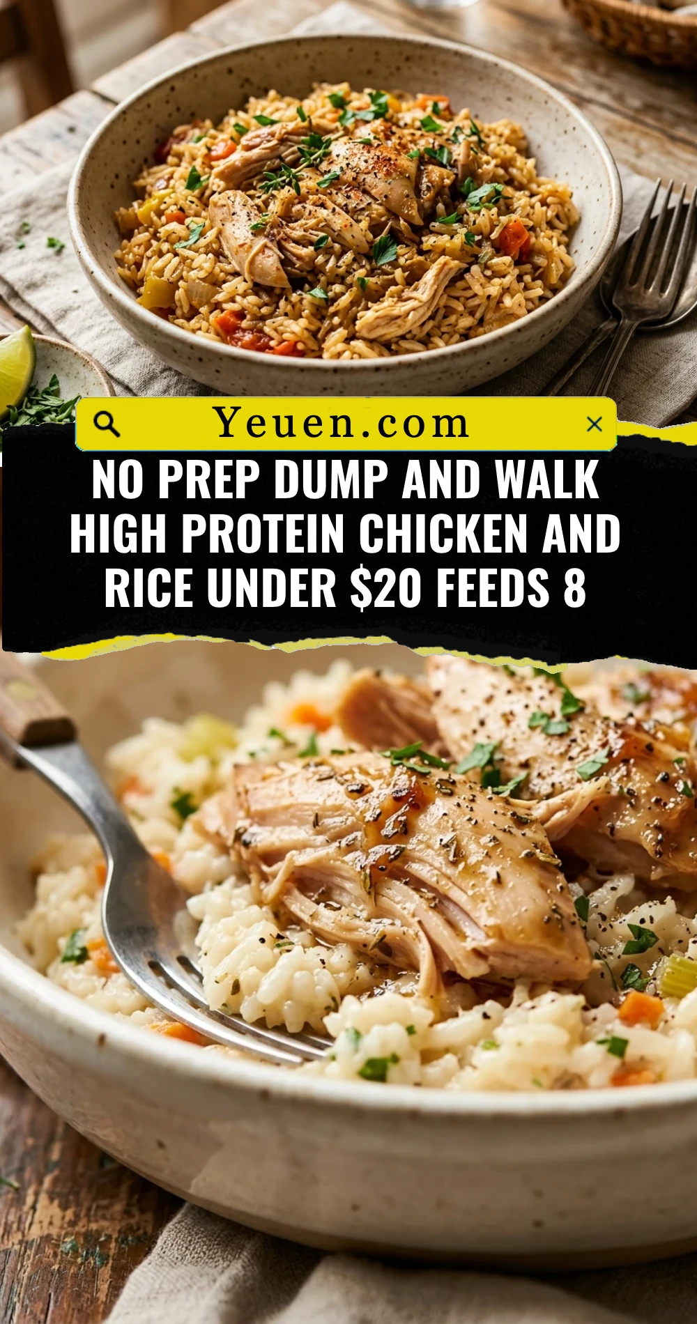No Prep Dump And Walk High Protein Chicken And Rice Under $20 Feeds 8