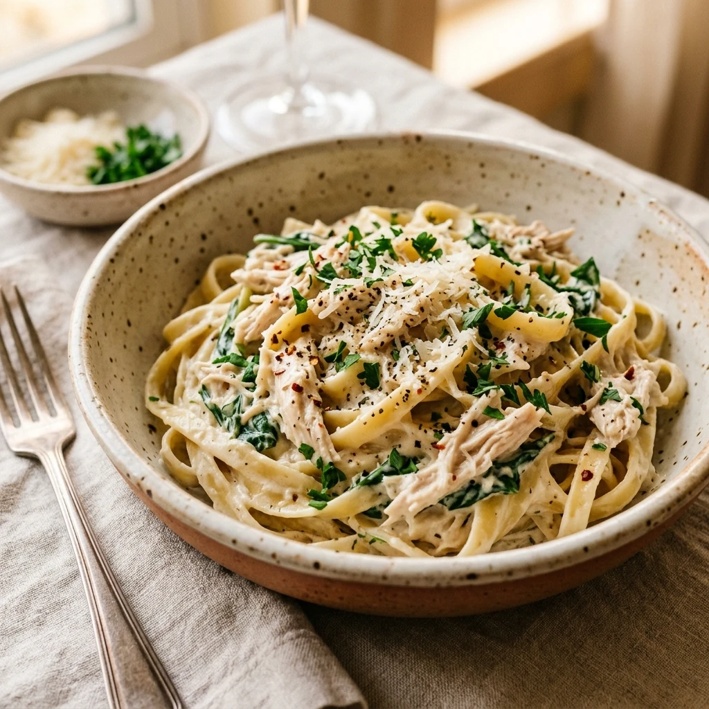No Prep High Protein Chicken Alfredo With Cottage Cheese Crockpot Under $20 Feeds 8