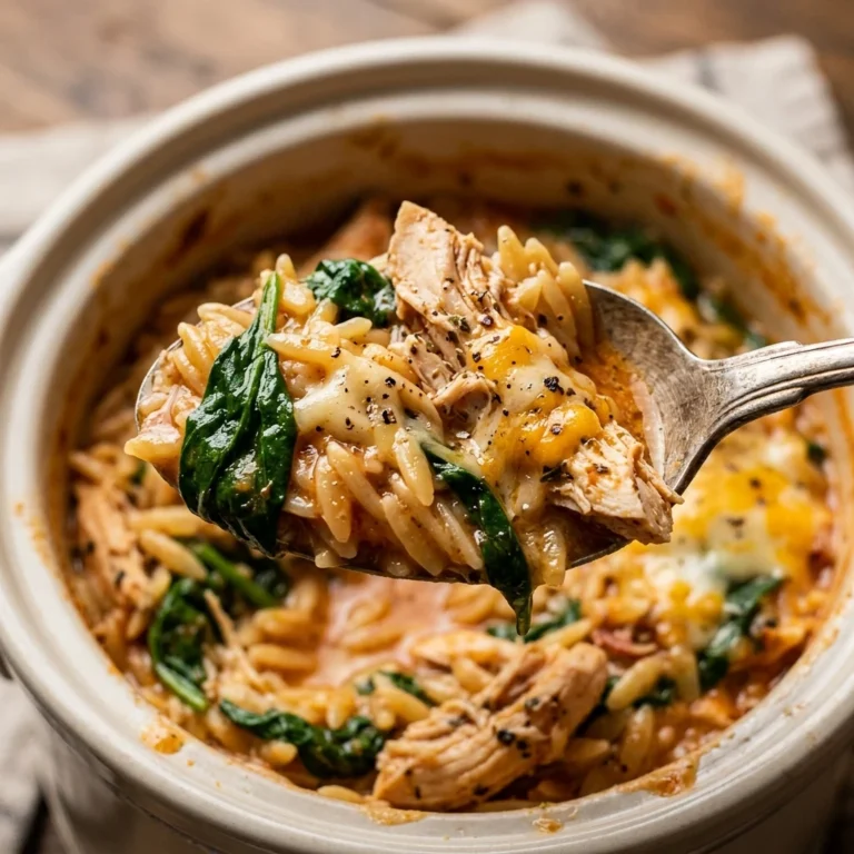 No Prep High Protein Chicken And Spinach Orzo Crockpot Under $20 Feeds A Crowd