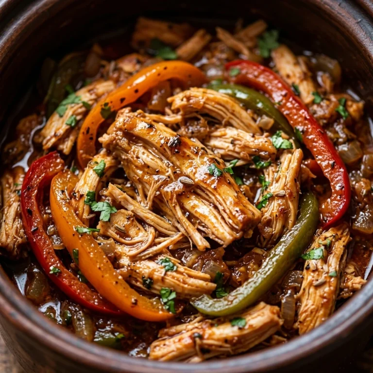No Prep High Protein Chicken Fajita Crockpot With Peppers