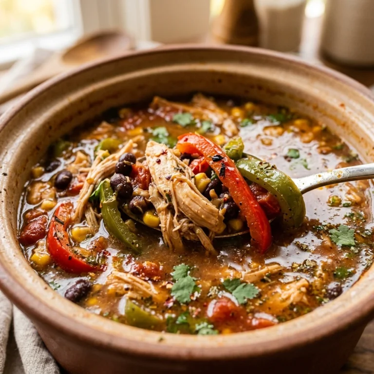 No Prep High Protein Chicken Fajita Soup Crockpot Under $20 Feeds 8