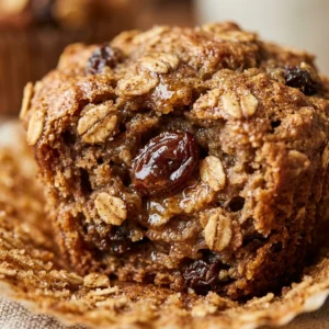 Oatmeal Raisin Muffins Healthy & Chewy