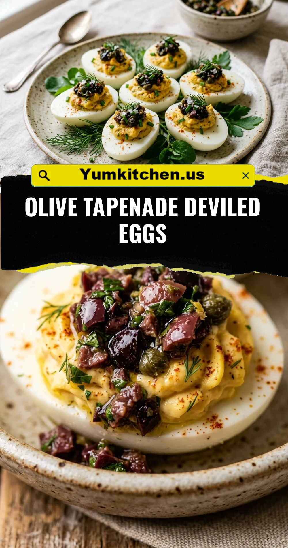 Olive Tapenade Deviled Eggs