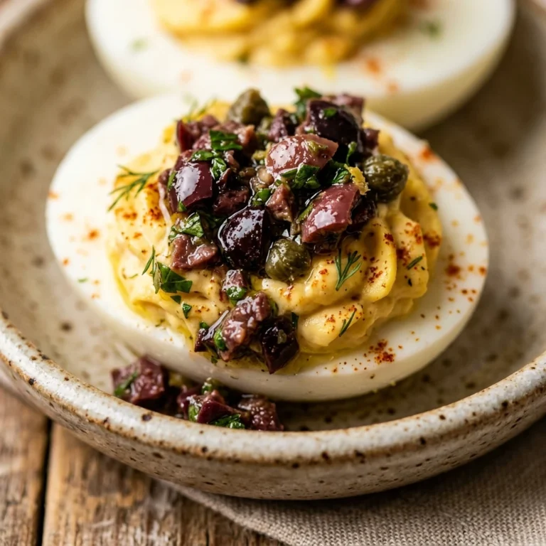 Olive Tapenade Deviled Eggs