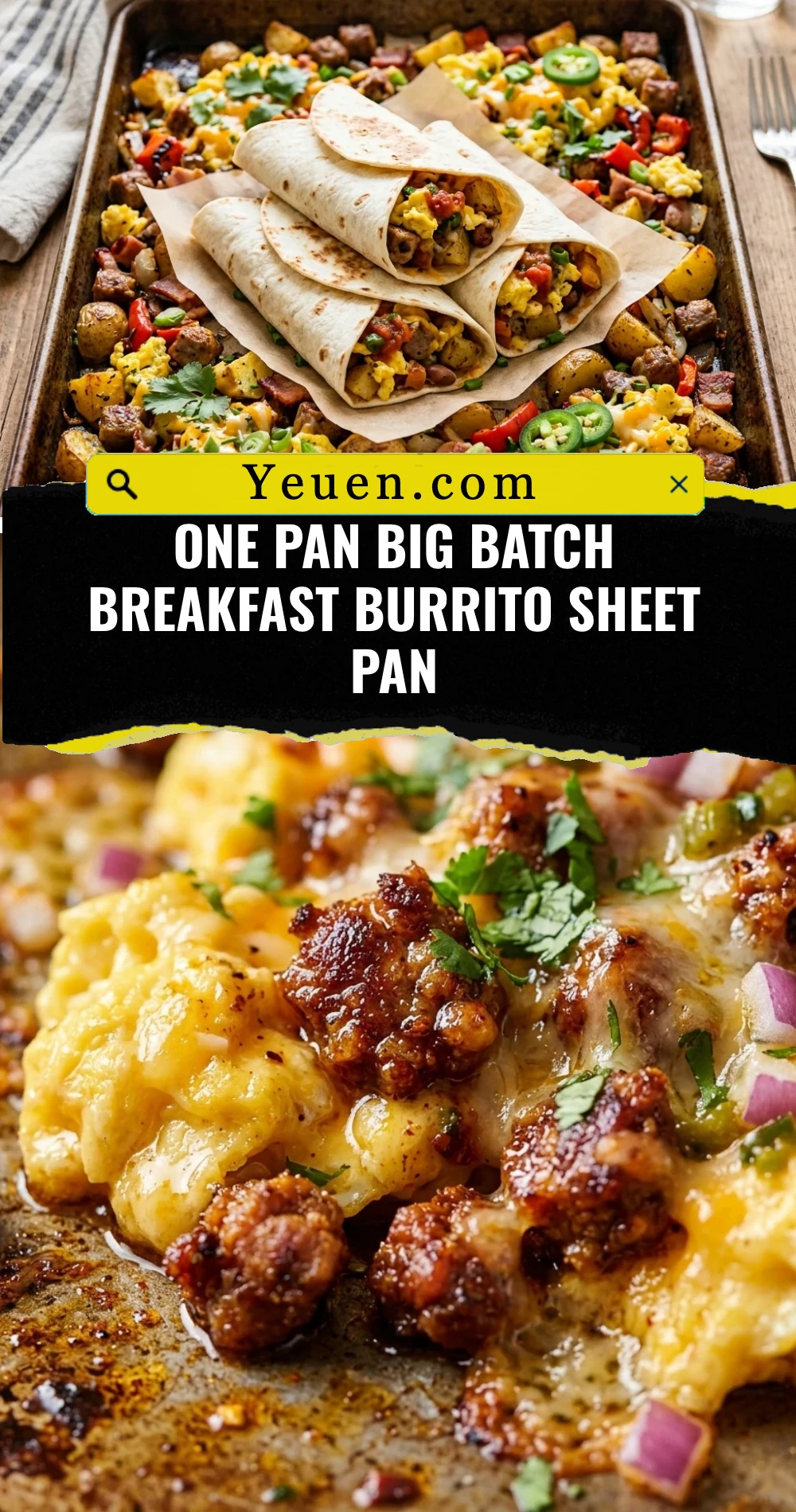 One Pan Big Batch Breakfast Burrito Sheet Pan
