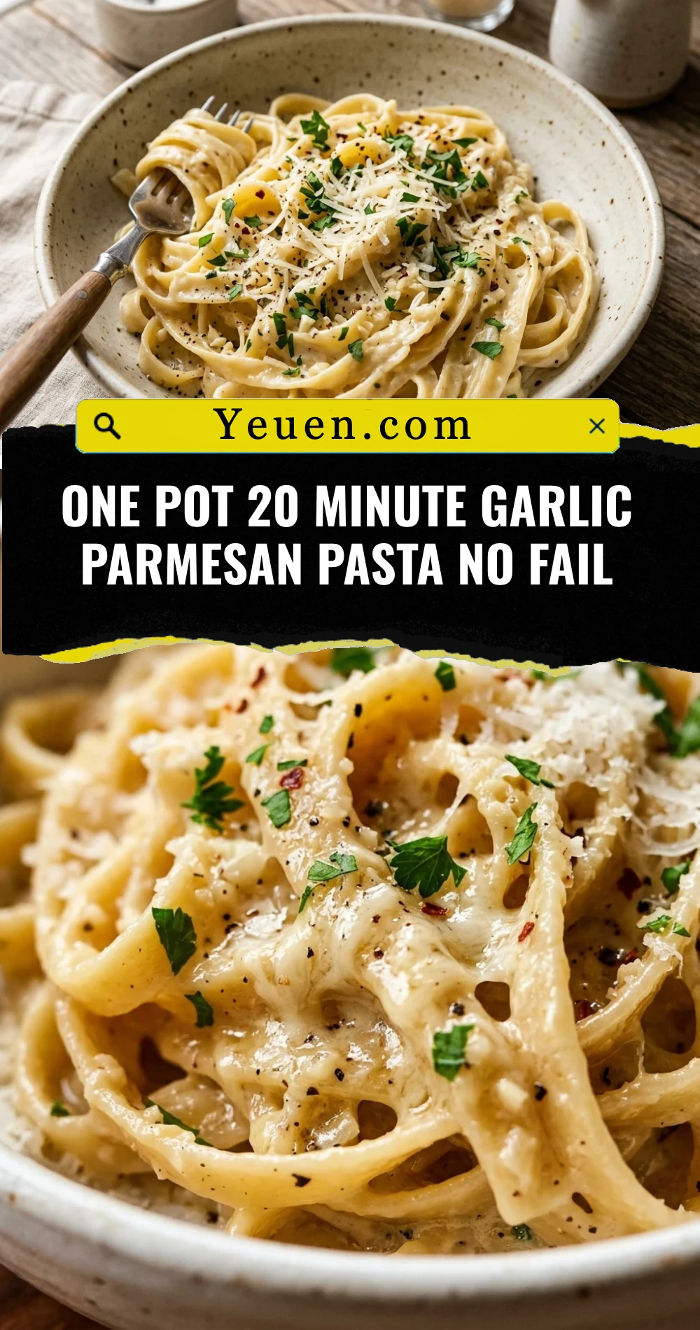 One Pot 20 Minute Garlic Parmesan Pasta No Fail
