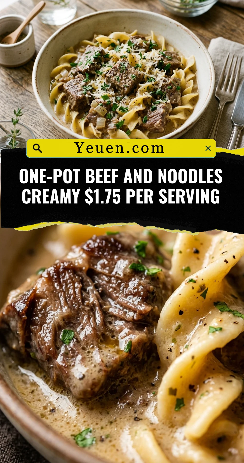 One-Pot Beef And Noodles Creamy $1.75 Per Serving