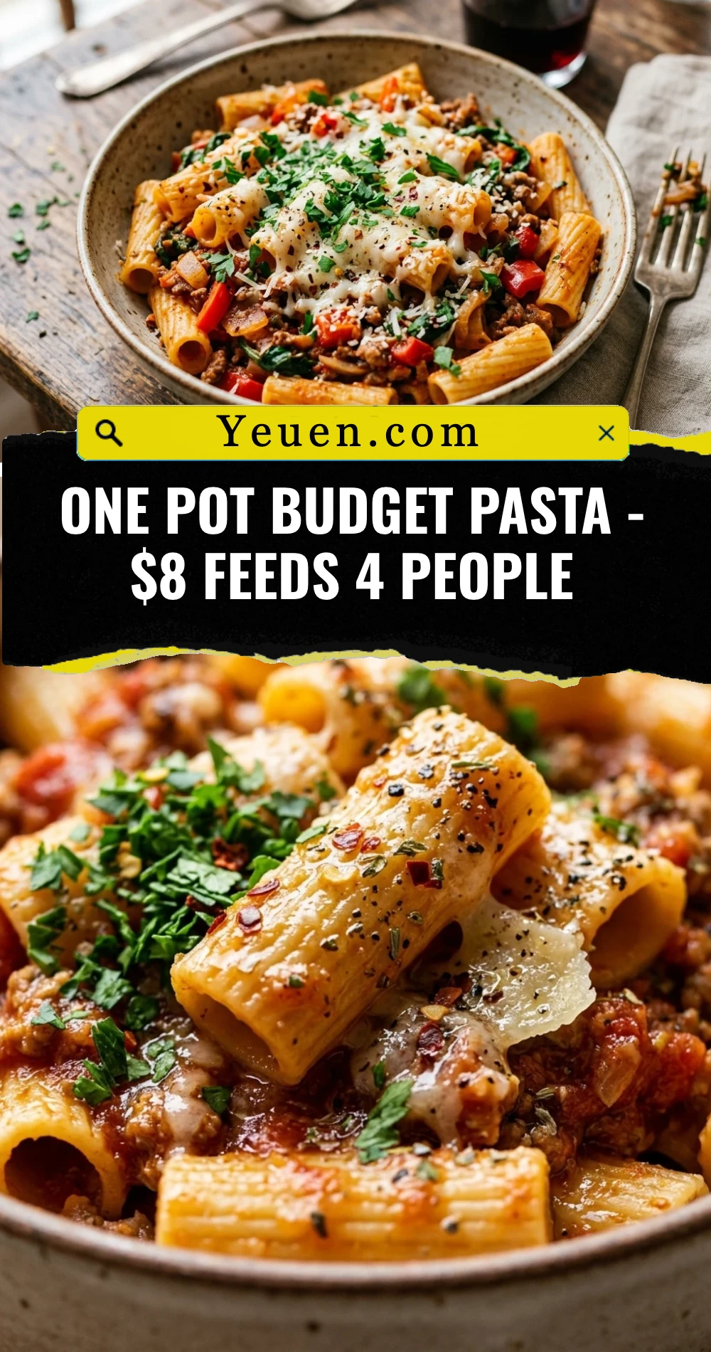 One Pot Budget Pasta - $8 Feeds 4 People