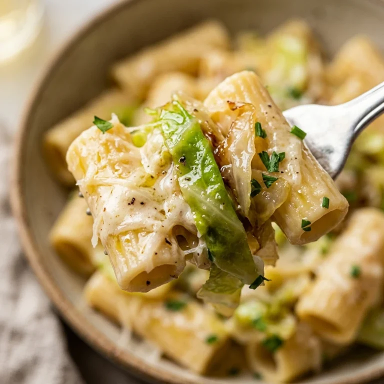 One Pot Cabbage Pasta Creamy Alfredo