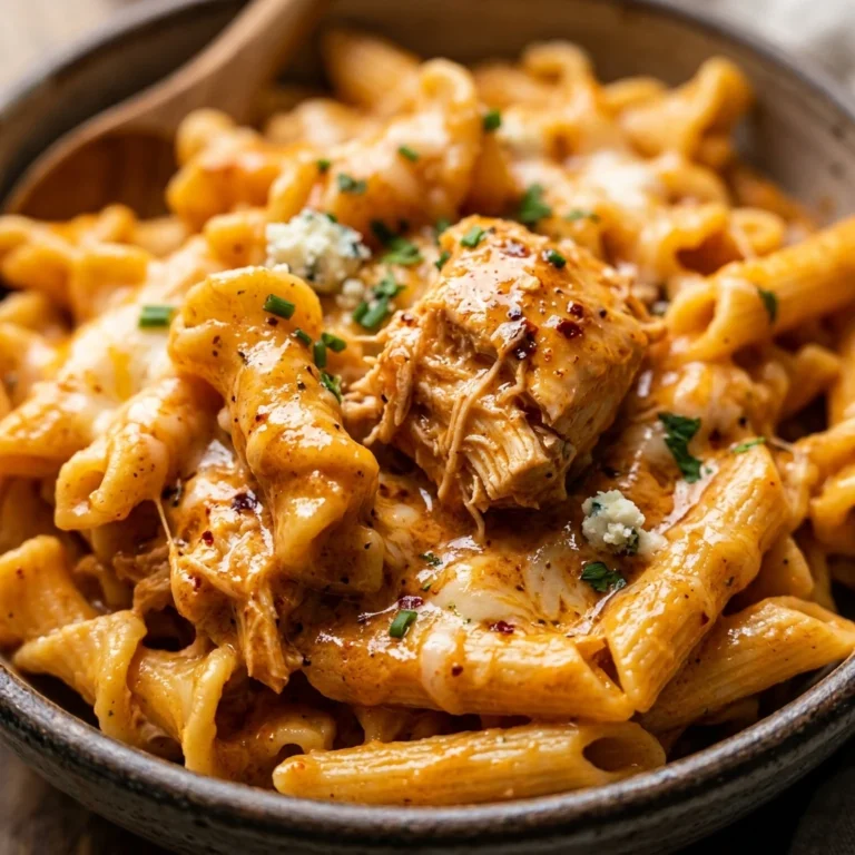 One-Pot Creamy Buffalo Chicken Pasta Spicy & Cheesy