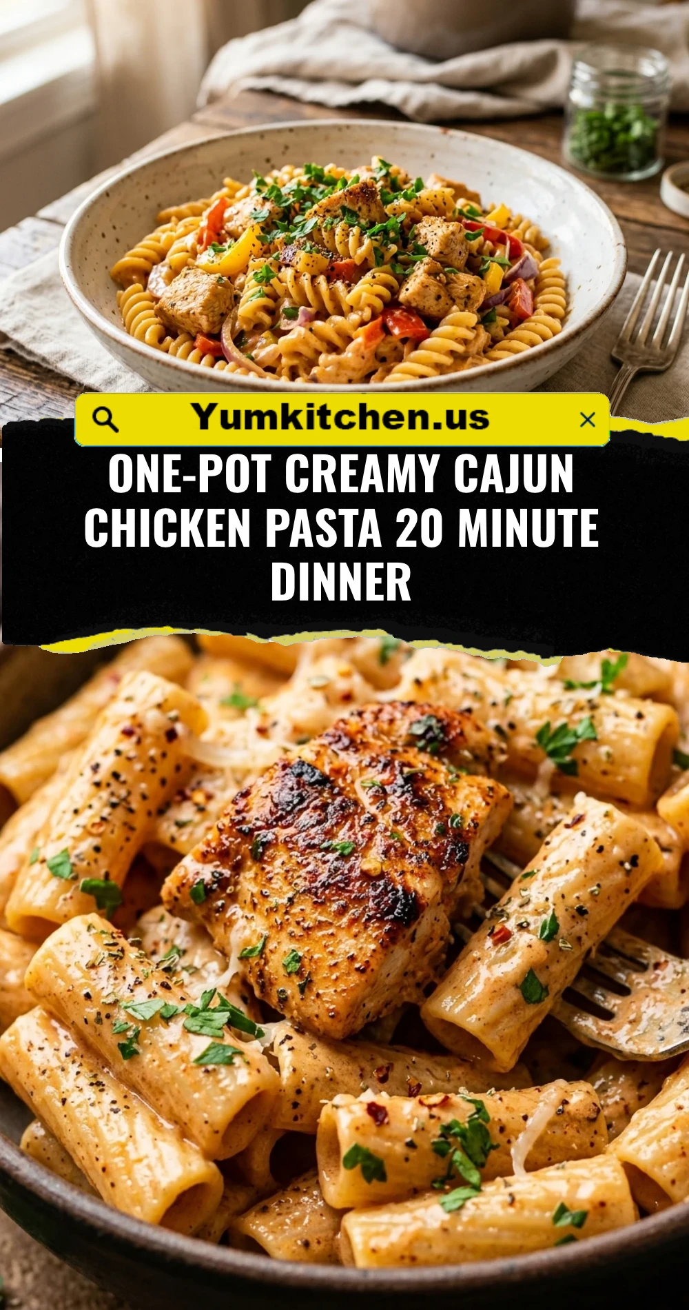 One-Pot Creamy Cajun Chicken Pasta 20 Minute Dinner
