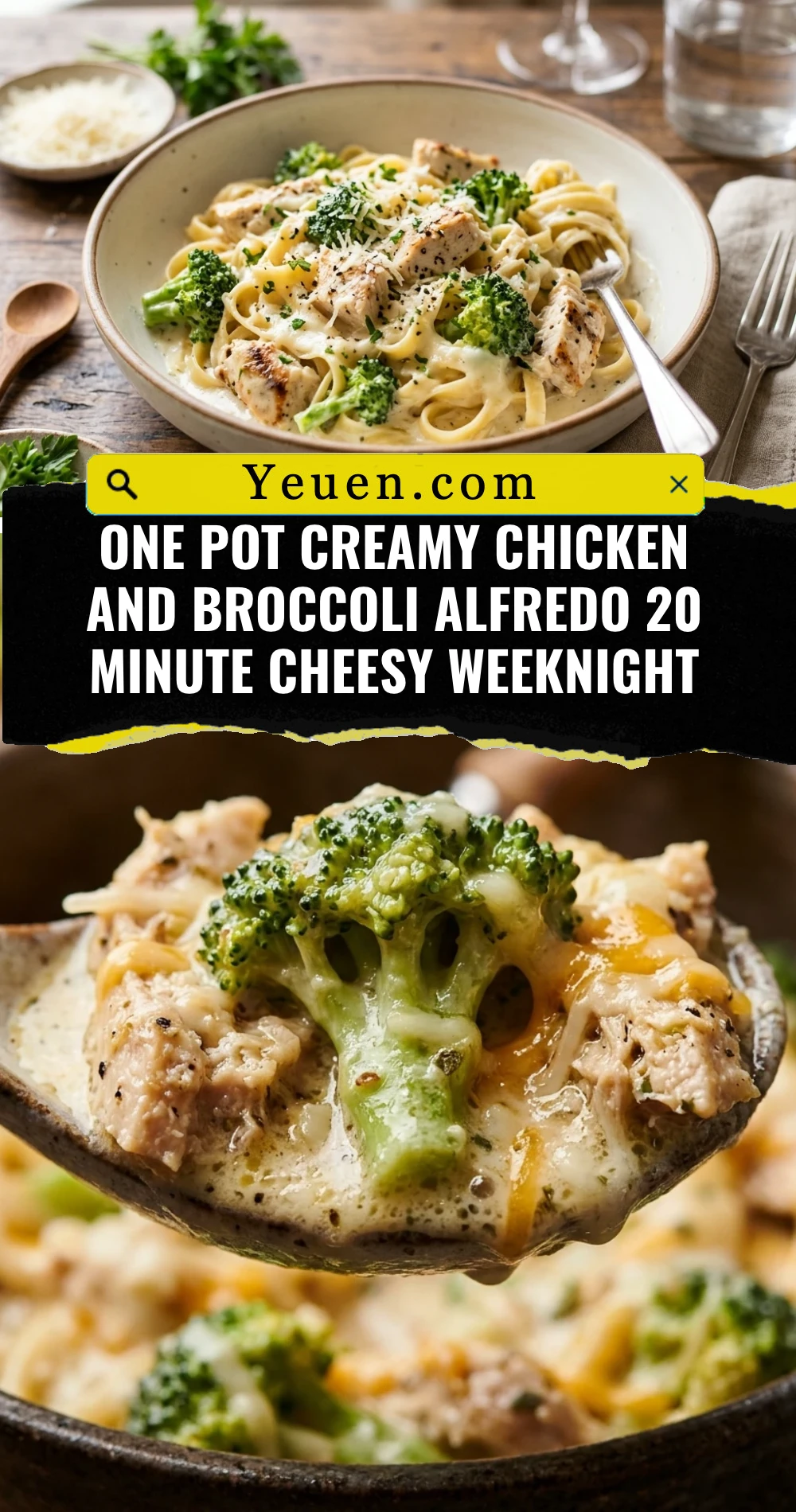 One Pot Creamy Chicken And Broccoli Alfredo 20 Minute Cheesy Weeknight