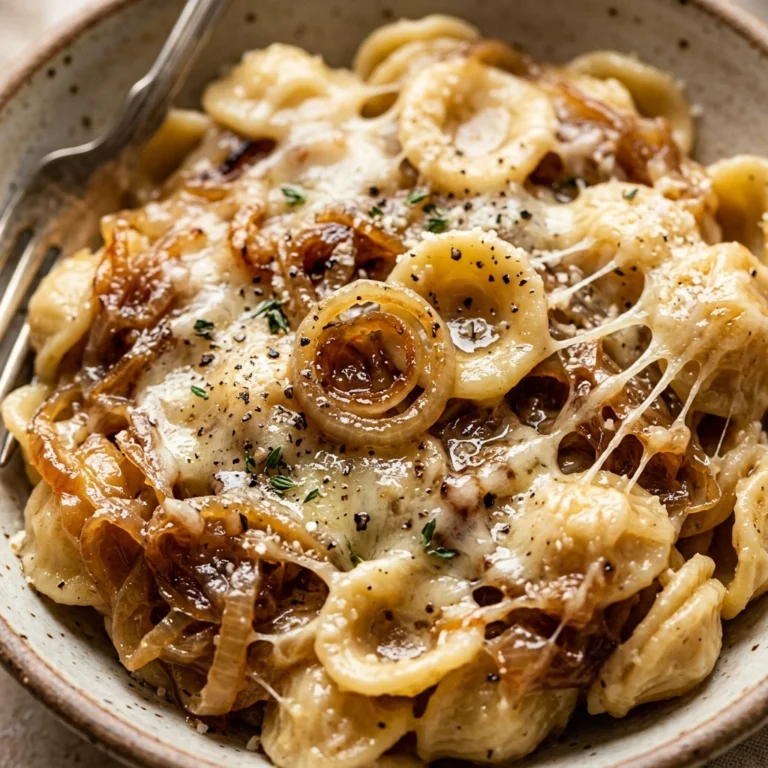 One-Pot Creamy French Onion Pasta So Cheesy