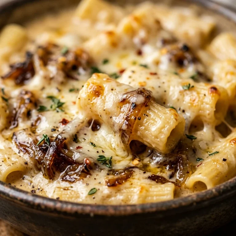 One-Pot Creamy French Onion Pasta So Cheesy