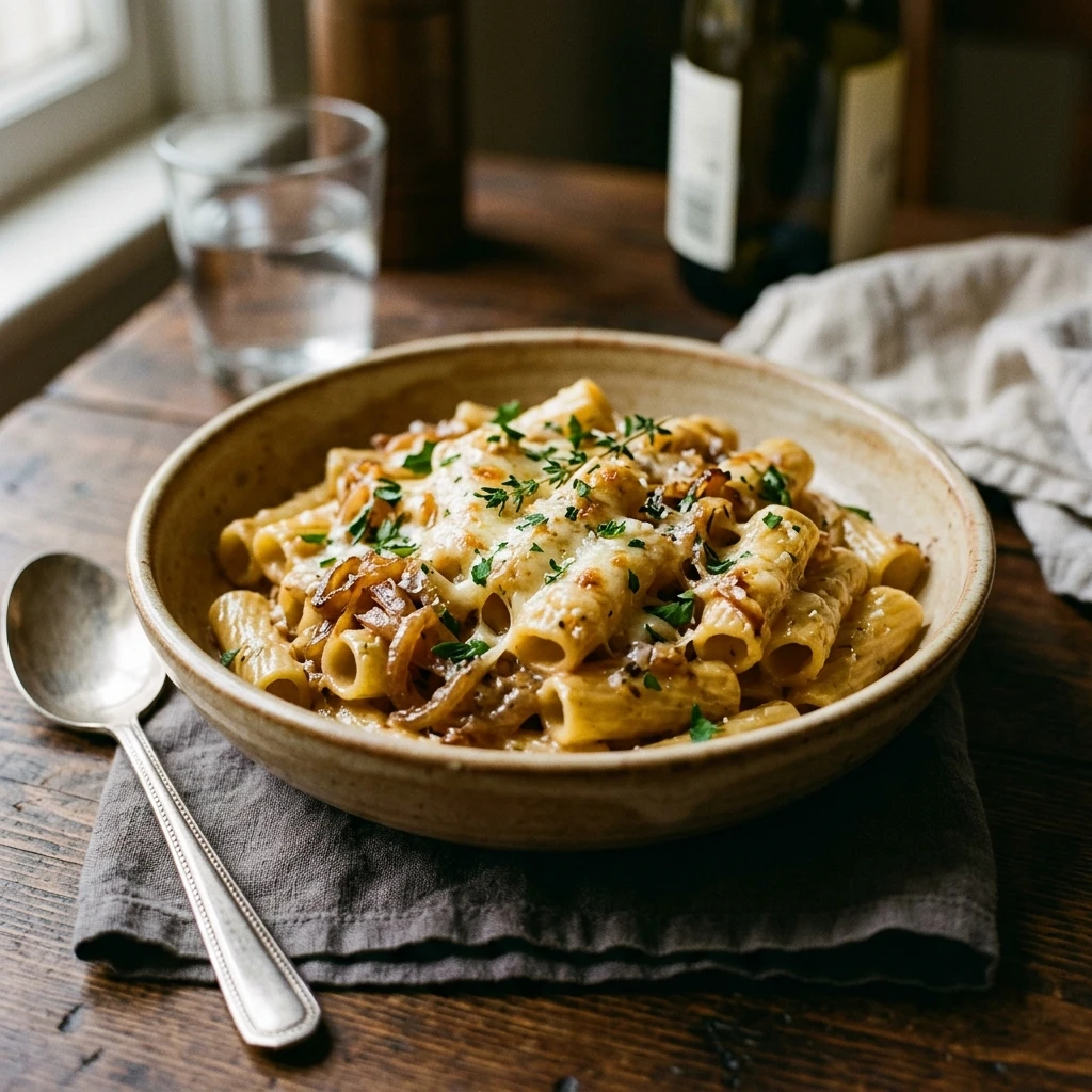 One-Pot Creamy French Onion Pasta So Cheesy