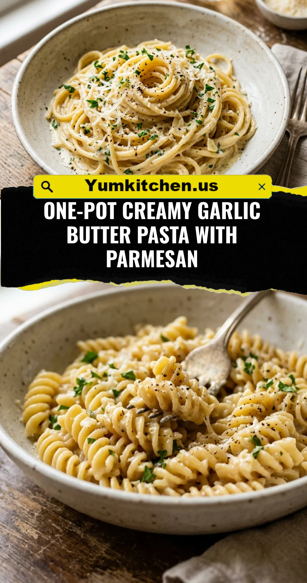 One-Pot Creamy Garlic Butter Pasta With Parmesan
