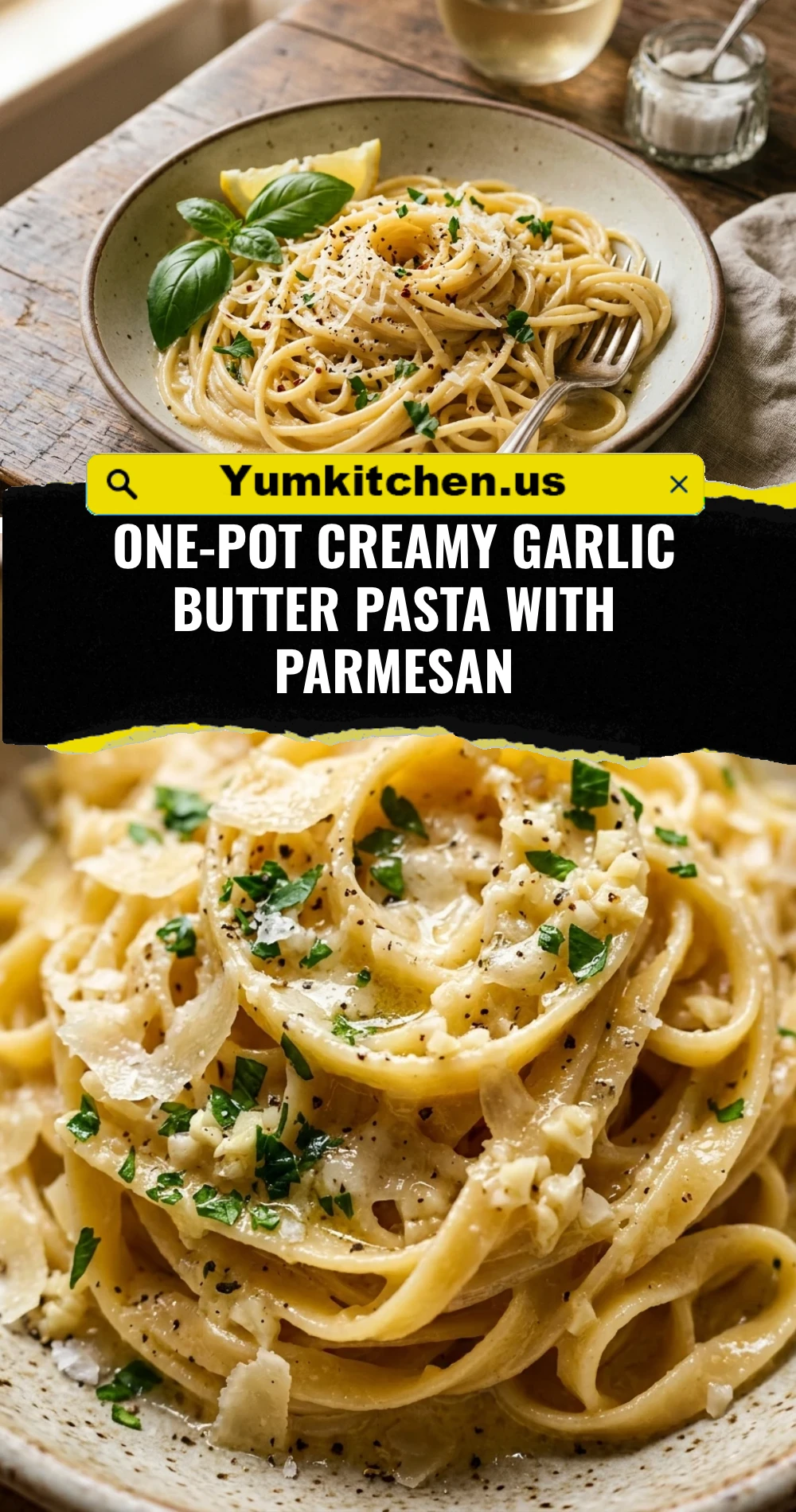 One-Pot Creamy Garlic Butter Pasta With Parmesan