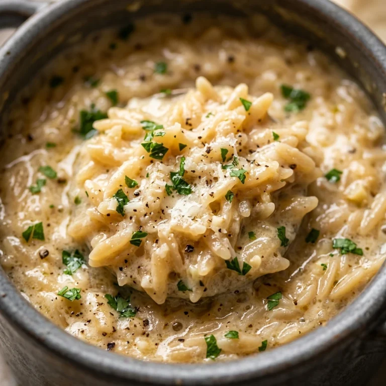 One-Pot Creamy Garlic Parmesan Orzo So Creamy