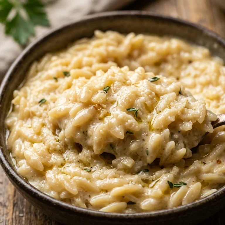 One-Pot Creamy Garlic Parmesan Orzo So Creamy