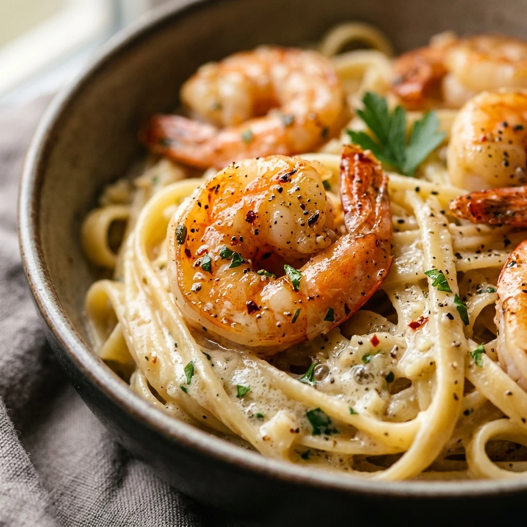 One-Pot Creamy Garlic Shrimp Pasta Ready In 15 Min