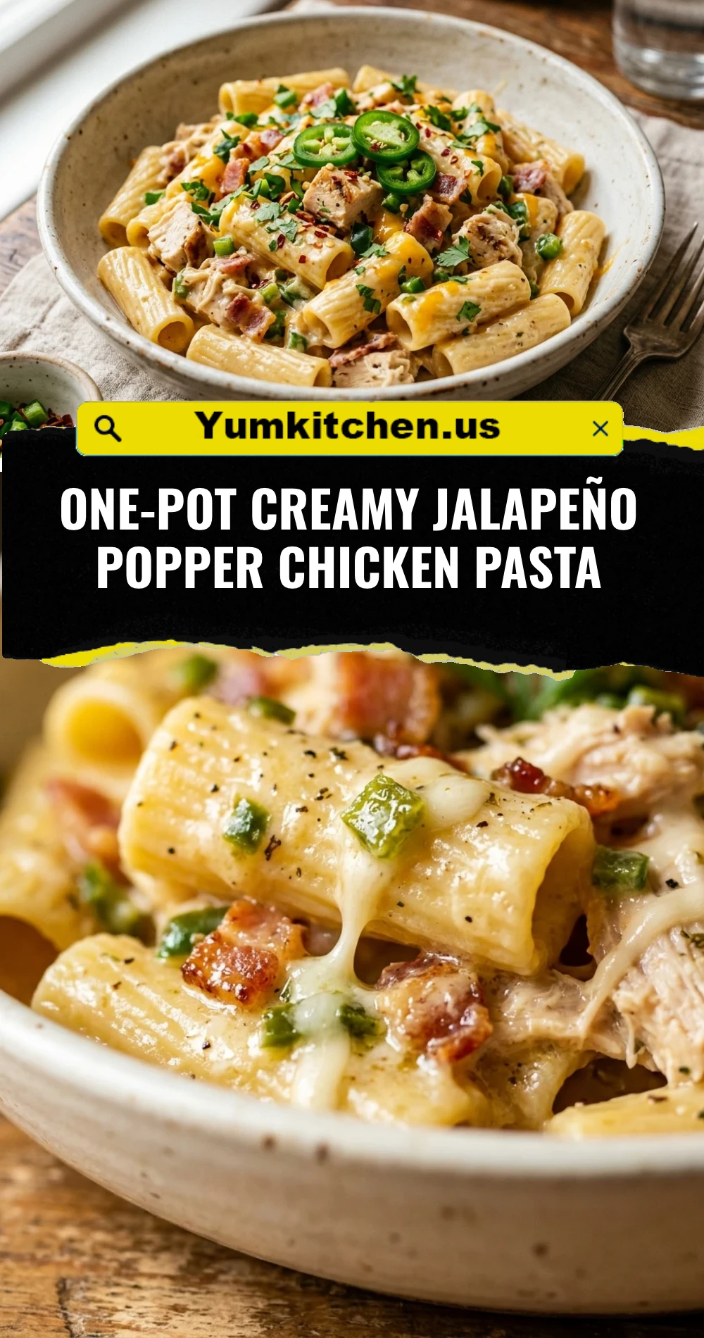 One-Pot Creamy Jalapeño Popper Chicken Pasta