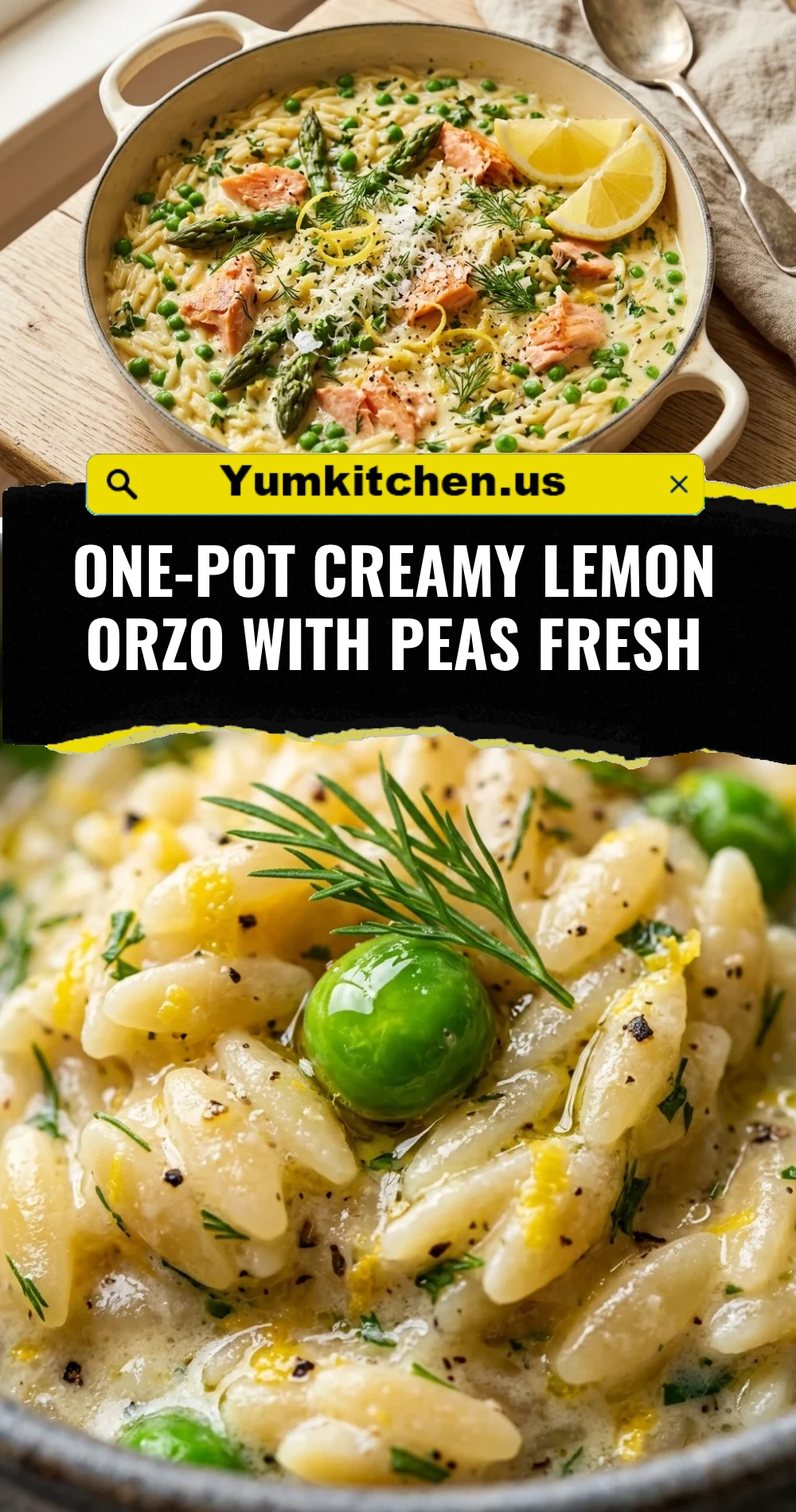 One-Pot Creamy Lemon Orzo With Peas Fresh