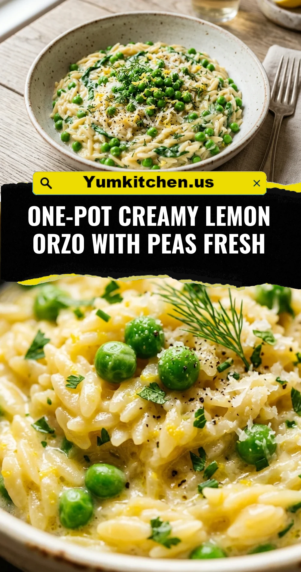 One-Pot Creamy Lemon Orzo With Peas Fresh
