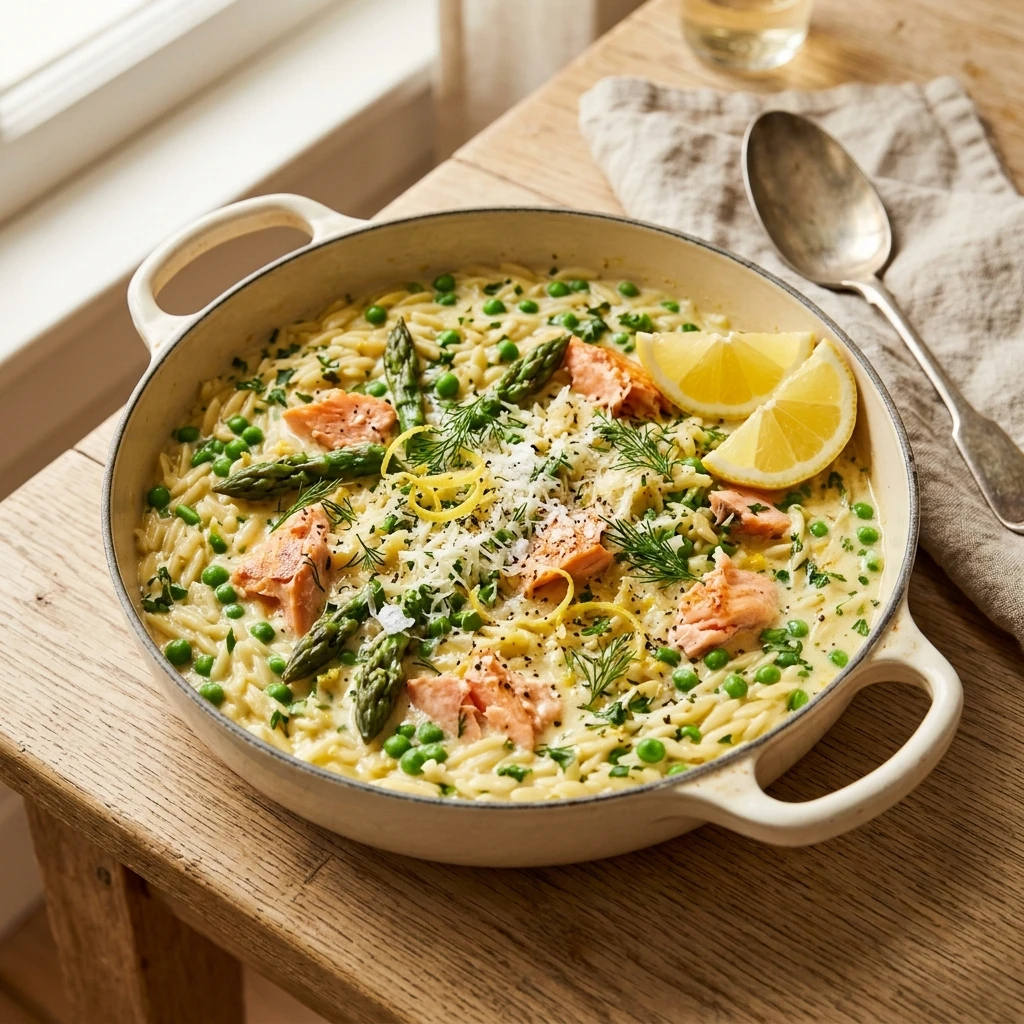 One-Pot Creamy Lemon Orzo With Peas Fresh