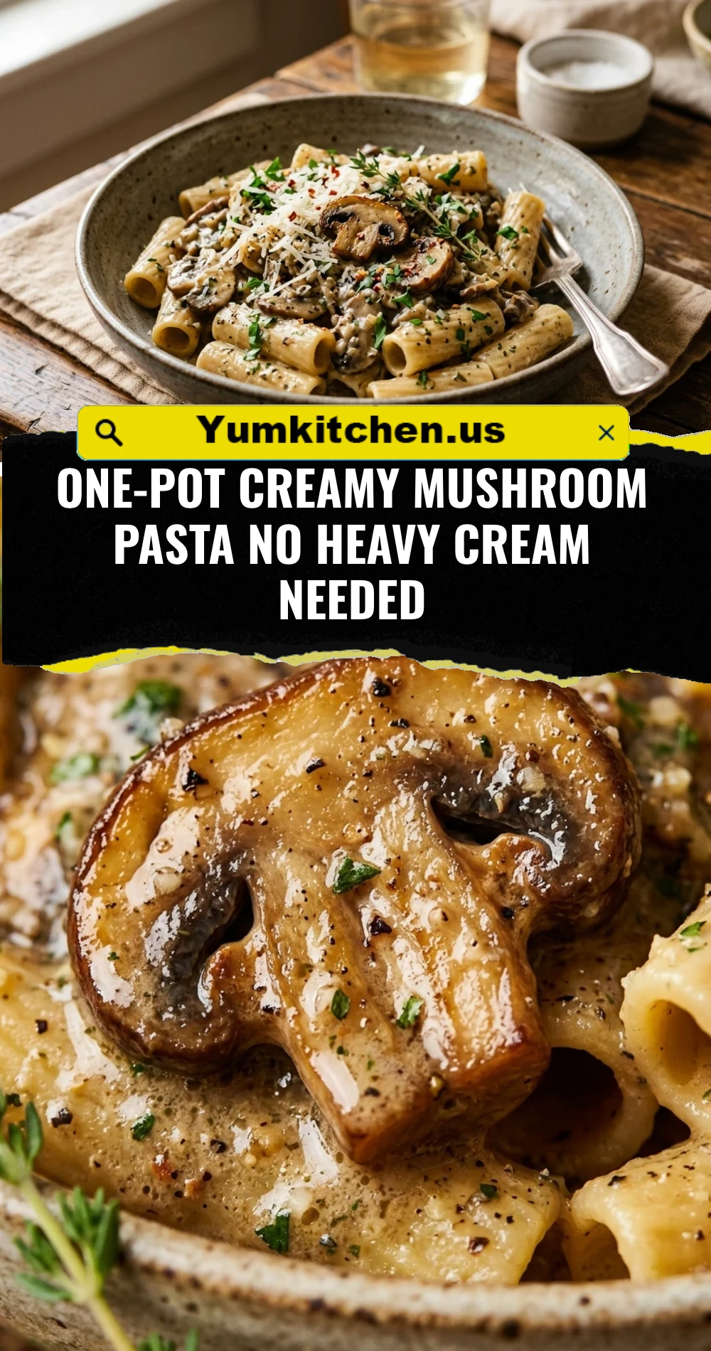 One-Pot Creamy Mushroom Pasta No Heavy Cream Needed