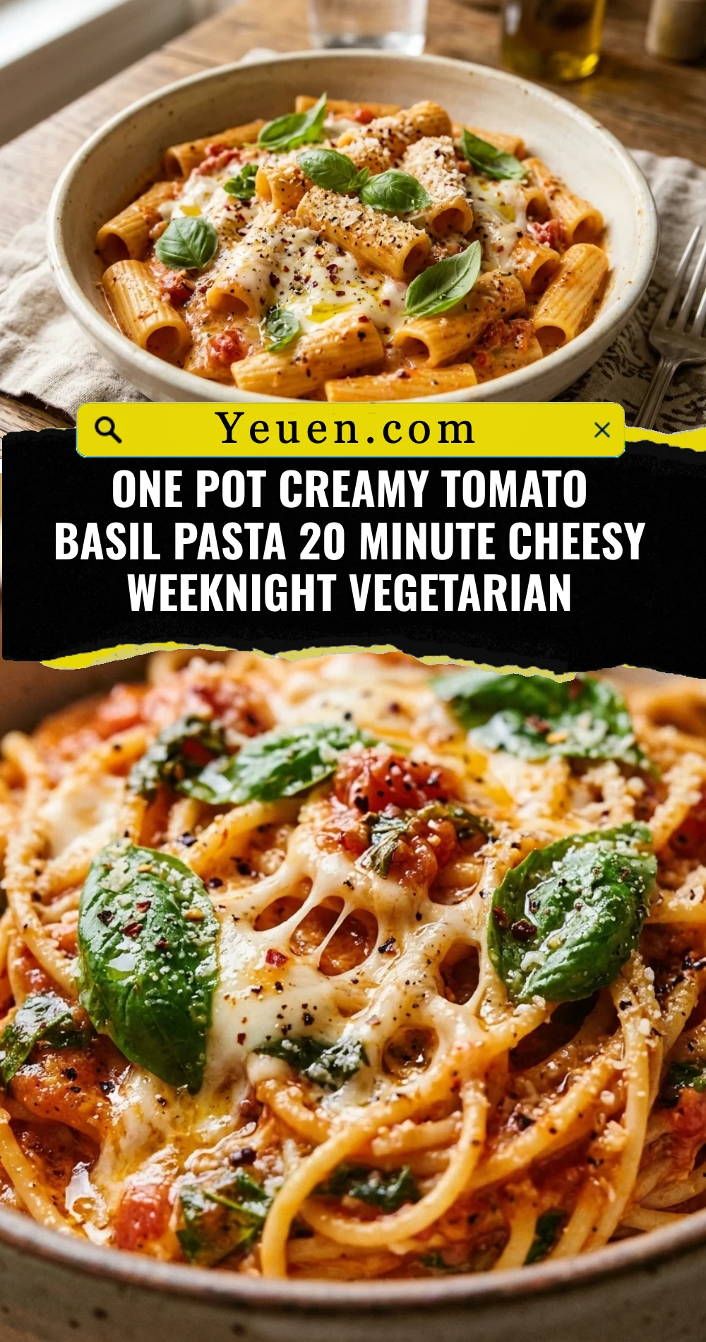 One Pot Creamy Tomato Basil Pasta 20 Minute Cheesy Weeknight Vegetarian