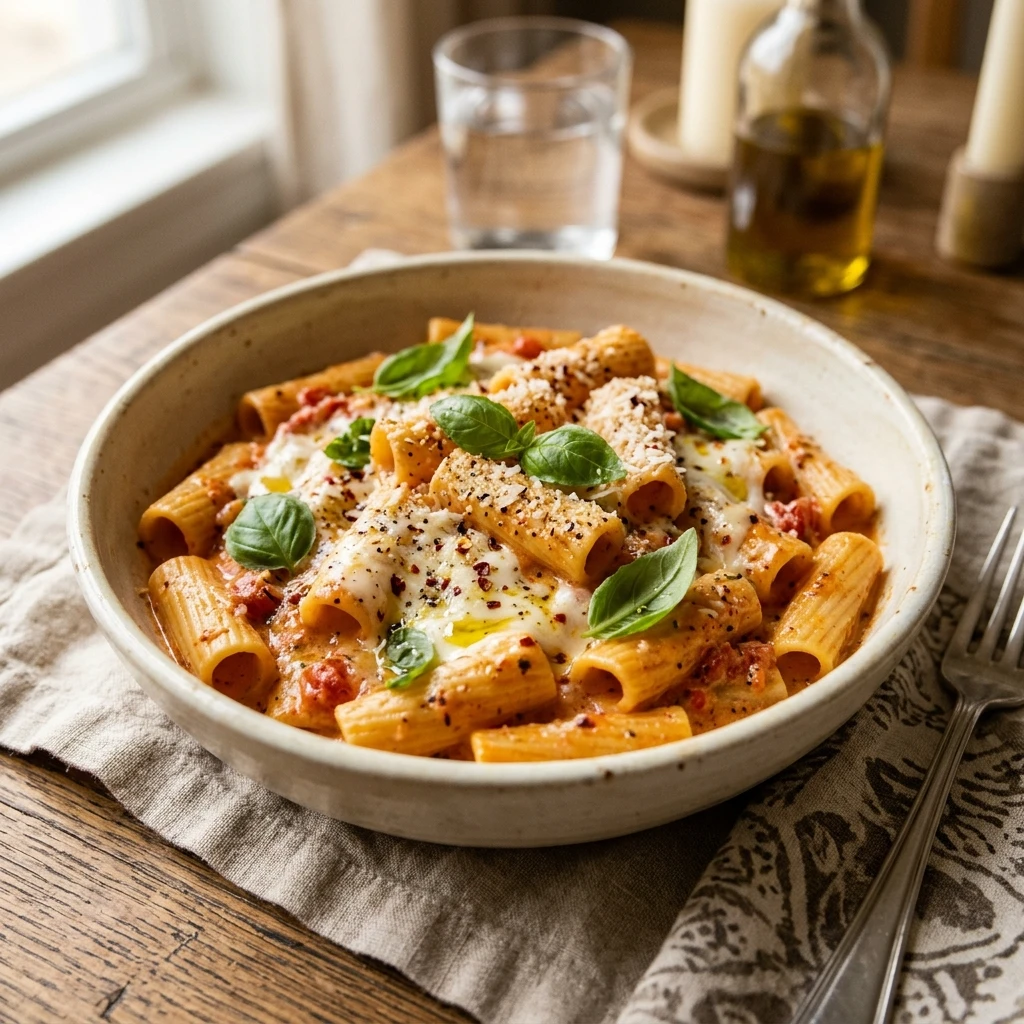 One Pot Creamy Tomato Basil Pasta 20 Minute Cheesy Weeknight Vegetarian