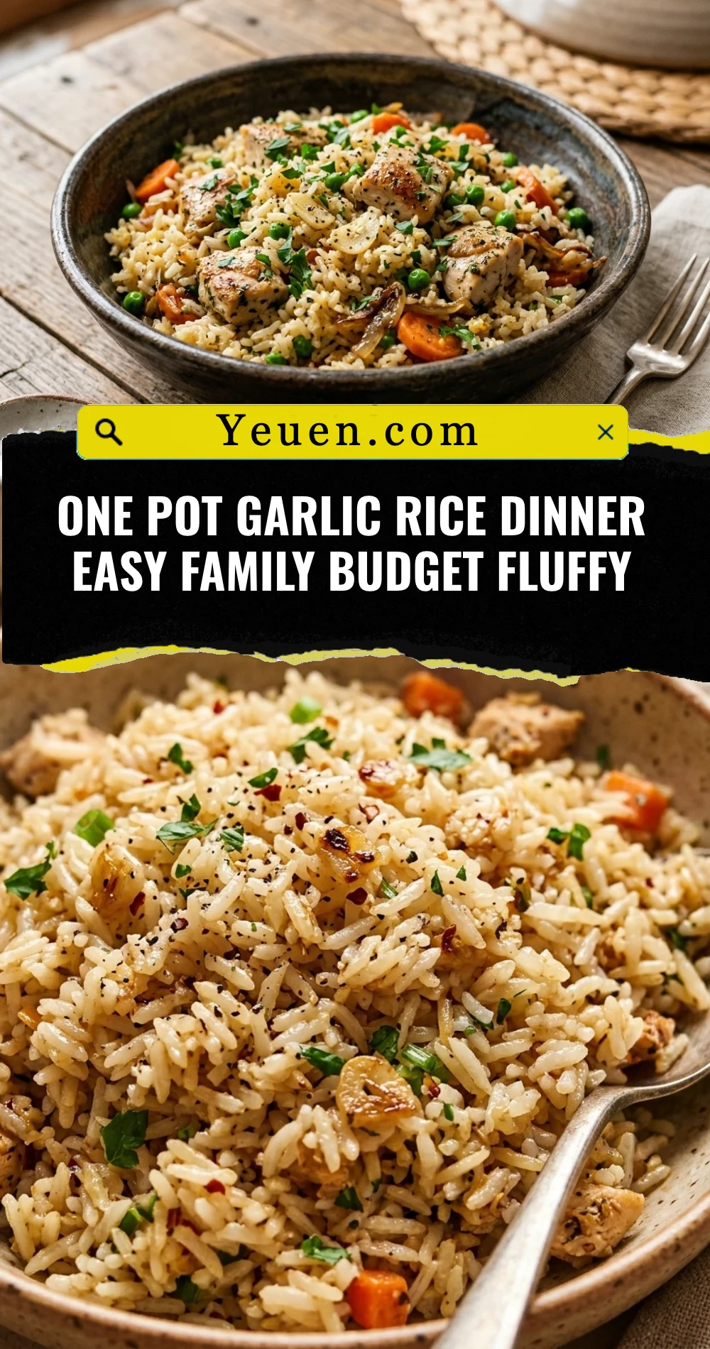 One Pot Garlic Rice Dinner Easy Family Budget Fluffy