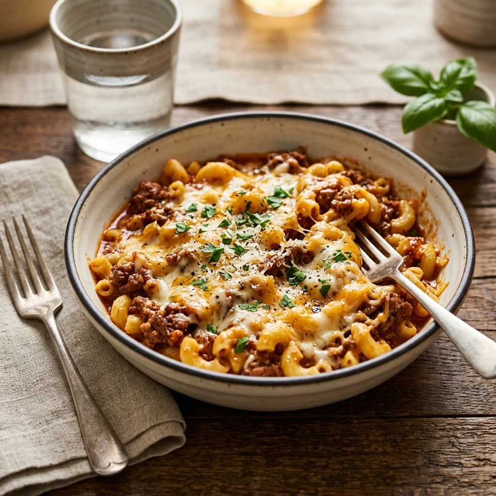 One Pot Ground Beef Pasta Cheesy 20 Min